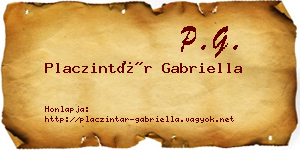 Placzintár Gabriella névjegykártya